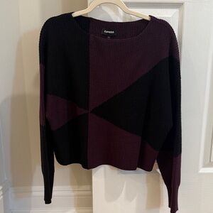 Express Women's Sweater in Black and Burgundy